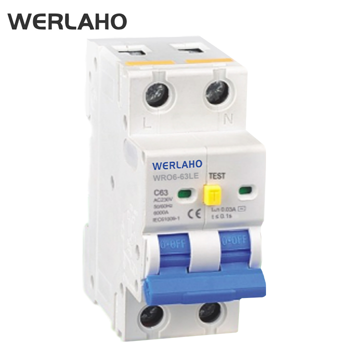 WR06-63LE Residual Current Circuit Breaker With Over Current Protection