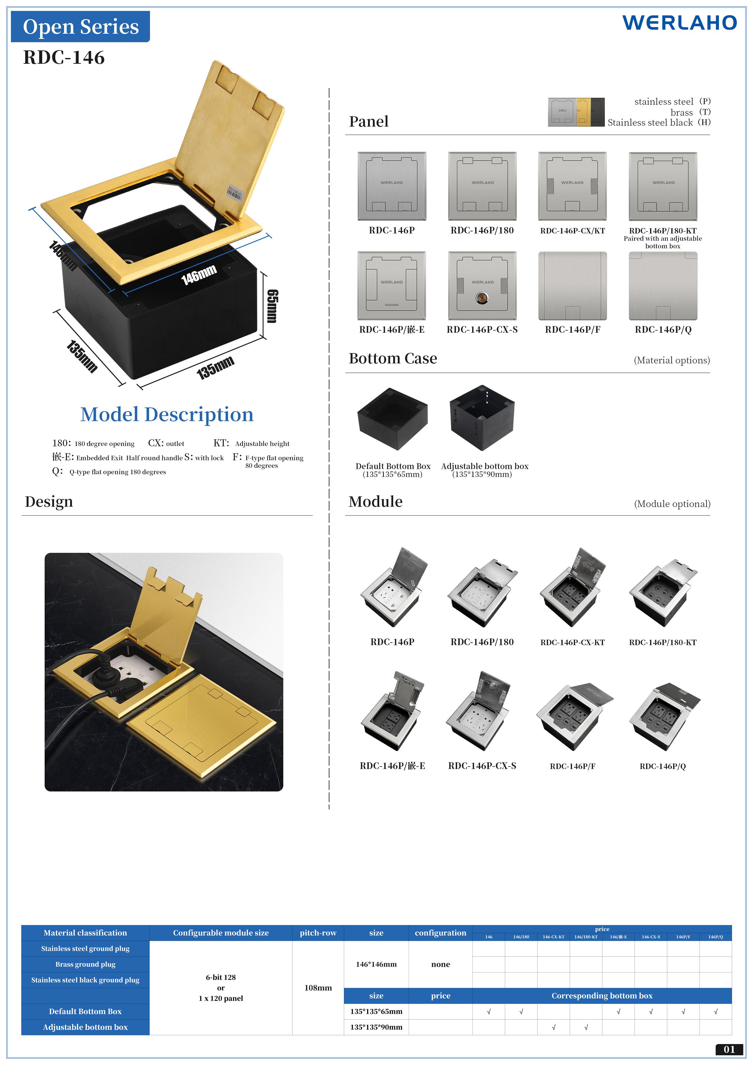 floor socket RDC-146 Open series