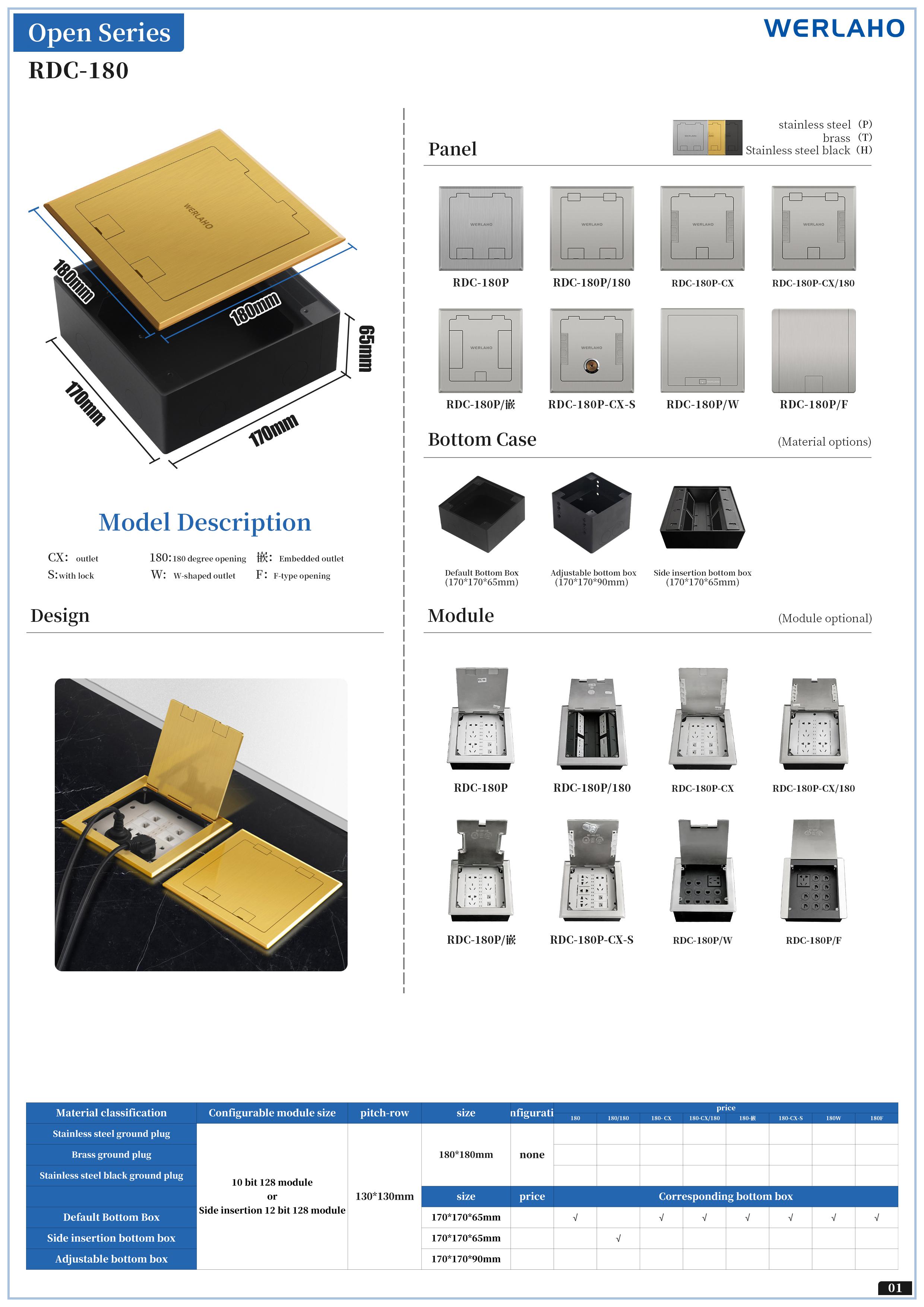 floor socket RDC-180 Open series