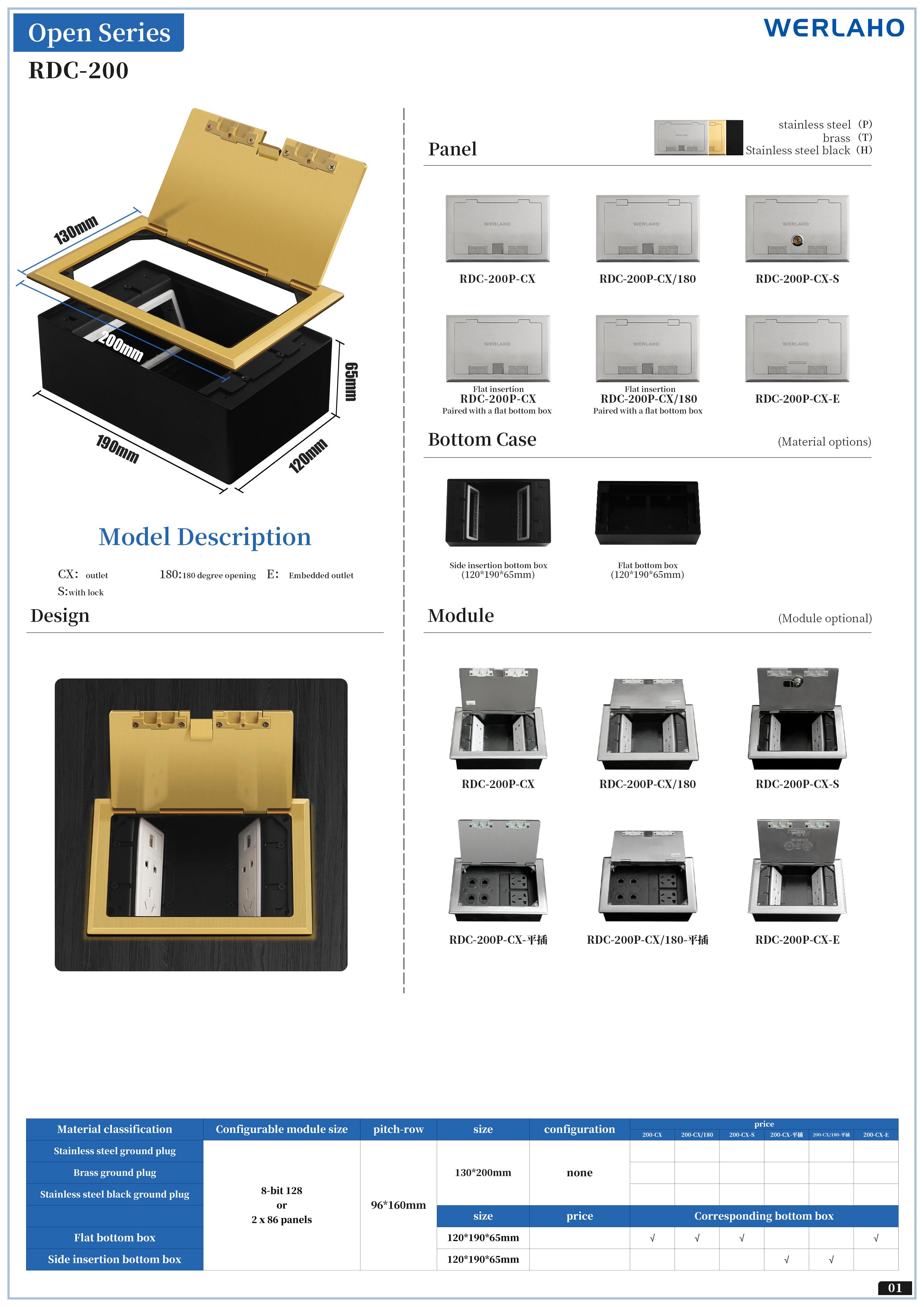 floor socket RDC-200 Open series