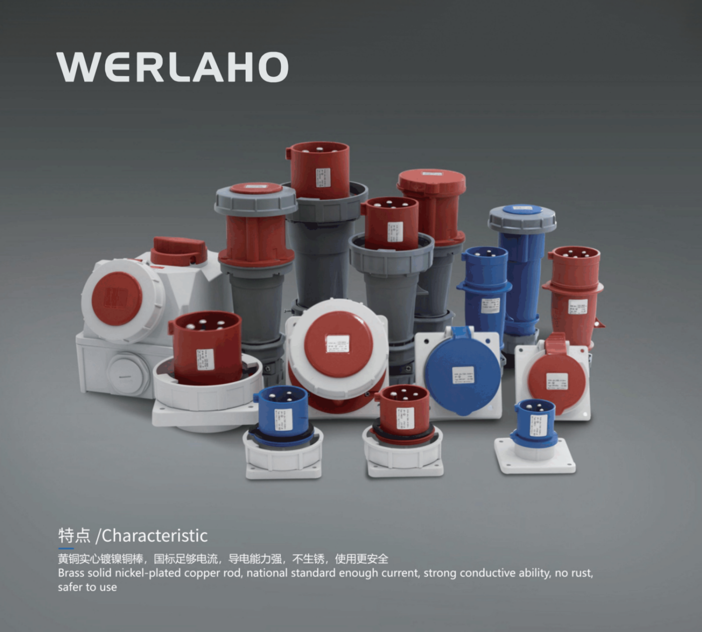 Industrial plug and socket